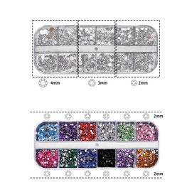 Rhinestones for Bedazzling,Bedazzler Kit with Rhinestones,2800pcs Silver Clear Multicolour Rhinestone for DIY,Clothing,Nail Art