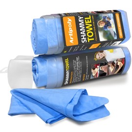 ARTIPOLY Premium Shammy Cloth for Car Drying 2pk (26”x17”)-Super Absorbent Chamois Towel for Car-Reusable Shammy Towel for Car, Bathroom,Pets, Dust Remove, No Spots/Streak/Scratch