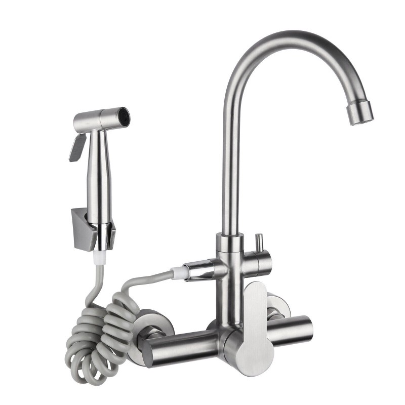 GDRASUYA10 Wall Mount Kitchen Faucet Stainless 360?? Rotation Commercial Sink