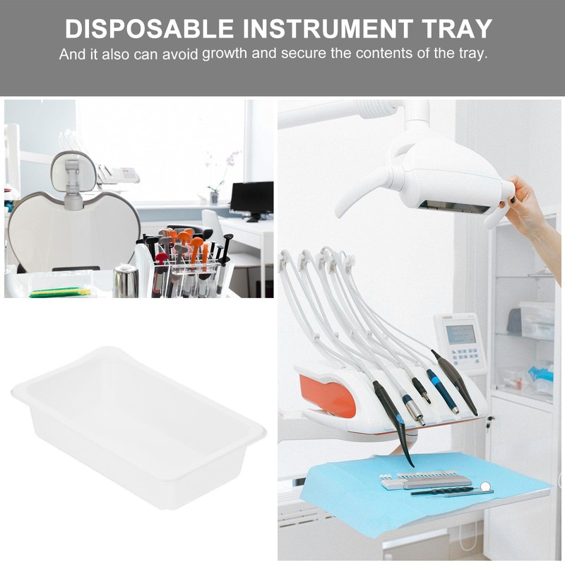 VILLCASE 100pcs Disposable Plastic Trays, Instrument Tray Medical Instrument Rectangular