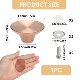 Yenblow Metal Dutch Oven Knob Handle Replacement, Stainless Steel Crock Pan Pot Lid Compatible with Le Creuset Stuab Aldi Lodge & Enameled Cast Iron Cookware (Frosted Rose Gold & Extra Screw Kits)