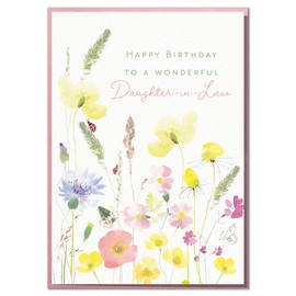 Happy Birthday to A Wonderful Daughter in Law. Lovely Floral Birthday Card