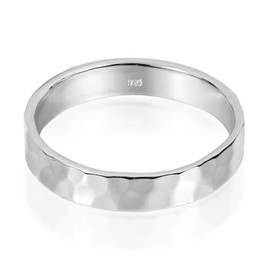 AeraVida Handcrafted Hammer Marks Textured Band Sterling Silver Ring | Chic Band Ring for Women | Adorable Gift for Daughter | Anniversary Jewelry Gift (10)