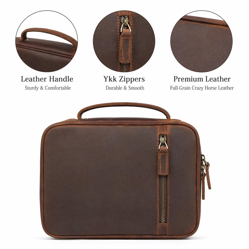 WSJSKMWQ Large Genuine Leather Bible Cover, Vintage Bible Bag for