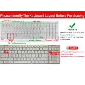 Keyboard Cover for HP Laptop 15-db 15-dw 15-dy 15-da 15-ef 15-bs/bw 15-ef 15t 15z 15.6" 15-db0011dx 15-dy1043dx/dy1051wm 15-dw0037wm/dw1083wm 15-ef1001ds, HP 17-by/bs/ca 17.3 Keyboard Cover, Purple