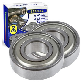 6203ZZ Ball Bearings for the Engine with Size 17 x 40 x 12 mm - Pack of 2 MONTERAL