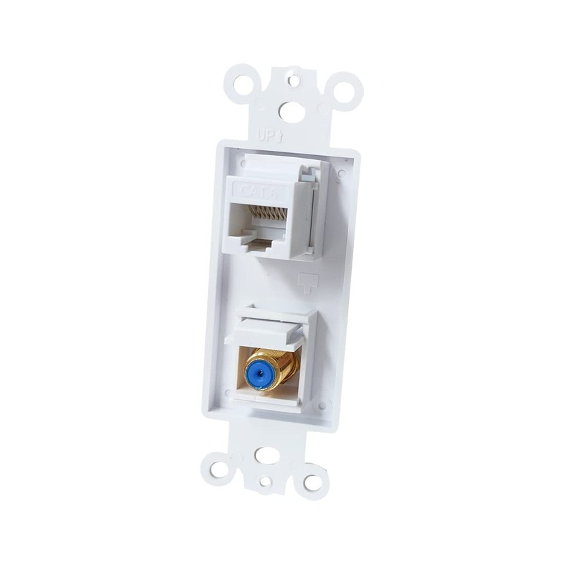 BUPLDET Coax CAT6 Wall Plate Insert - Ethernet Coaxial Insert