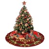 48" Christmas Tree Skirt, Red Gold Elegant Festive Pattern Pattern