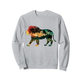Lion Of Judah Reggae Music Palm Trees Jamaica Rastafari Sweatshirt