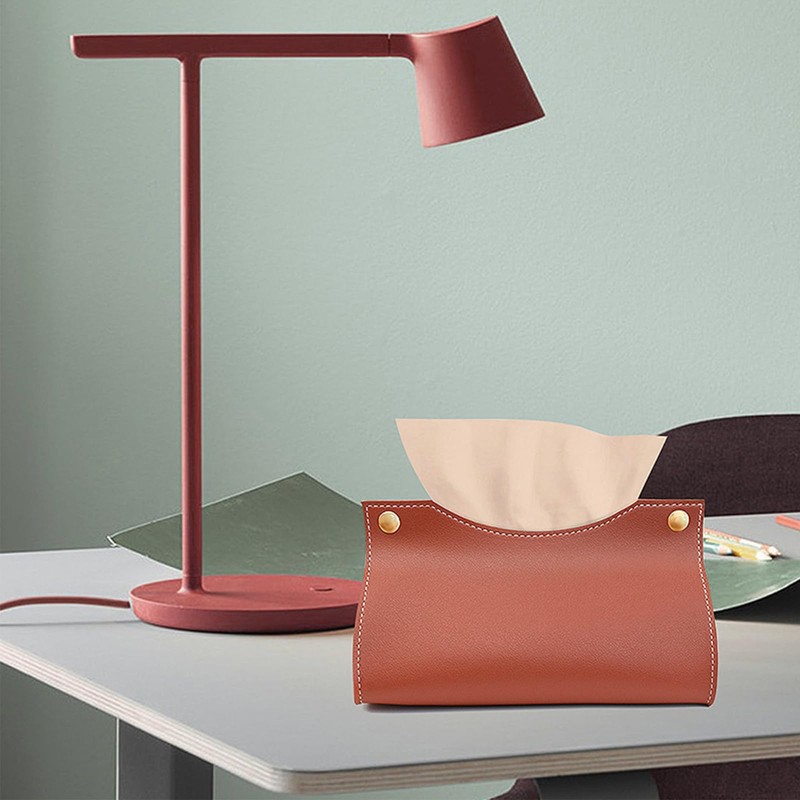 CHENGZI Tissue Box Holder, PU Leather Tissue Box Cover Holder