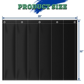 Magnetic Fireplace Covers Indoor for Insulation, Fireplace Draft Stopper Blanket for Stopping Heat Loss, Magnetic Fireplace Cover for Inside Fireplace, Fireplace Screen, Black, 39" x 32"