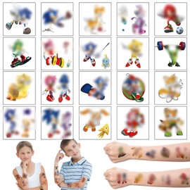 Kids Tattoos, 20PCS Temporary Tattoos for Kids Party Bag Fillers Waterproof Kids Tattoos for Girls/Boys Birthday Party Supplies Favors Anime Cartoon Tattoos