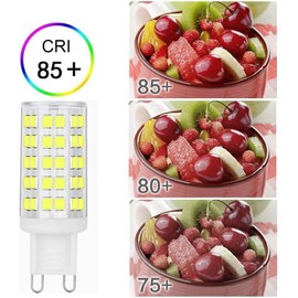 OHLGT G9 LED Light Bulb Daylight Dimmable 6W,(60W Halogen Equivalent),6000K 120V No-Flicker G9 Bi Pin Base LED Bulbs for Chandeliers, Home Lighting 360° Beam Angle,600LM 6 Packs