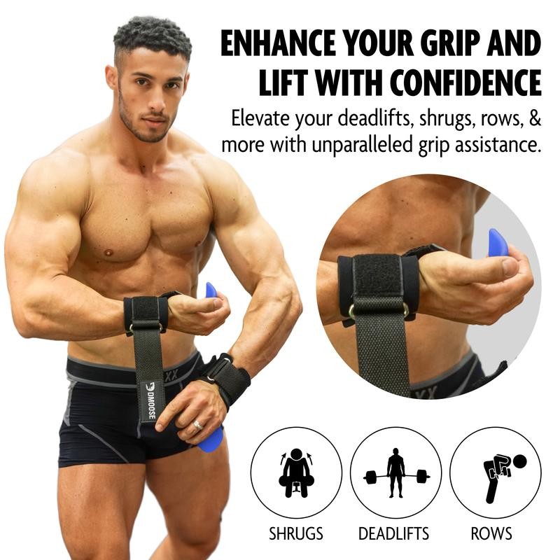 DMoose Weight Lifting Hooks for Heavy Duty Workouts - Color: