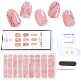 KING HORSE Semi Cured Gel Nail Stickers Long Lasting Nail Polish Strips with UV Lamp Salon-Quality Semi-Cured Gel Nail Wraps Semicured Gel Nail Sticker for Women with UV Light