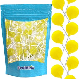 Lollipops Candy Suckers for Kids, 7 Bulk Flavors, Perfect for Gifting, Parties, Events (Lemon Lollipops, 8oz Bag (Approx. 30 Pops))
