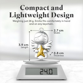 GERNEO® Guardian Angel Keyring Emilia - Lucky Charm with Star in Gold, Rose Gold or Silver, gold