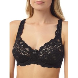 Marlon Women's Sarah Lace Underwired Bra, Black, 44DD