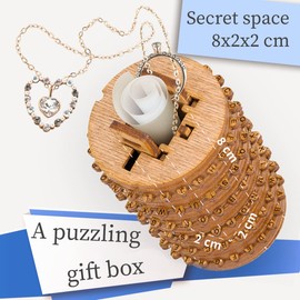 iDventure Kryptos - 3D wooden kit Puzzle box with a secret code box - cryptex - money box for cash - 3D puzzle for adults - small gift box - mysterious puzzle box - treasure box - Escape Room game
