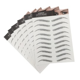 Beavorty 2sets 3d Eyebrow Stickers Kit Temporary False Brows Natural Hair-like Look 6sheets*2
