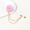 Pink Rose Lapel Pin Tassel Chain Brooch for Men -