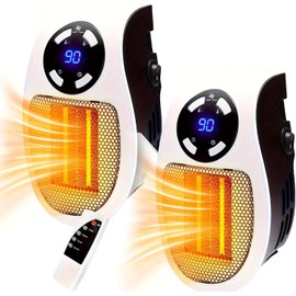 Energy Efficient Plug In Heater for Indoor Use, Electric Space Heater for Bathroom, Office, Rooms, Overheat Protection, Low Energy Consumption, Programmable, Adjustable Thermostat, LED Display