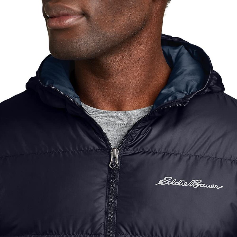 Eddie Bauer Men's Stratuslite Down Hoodie, Atlantic, Medium