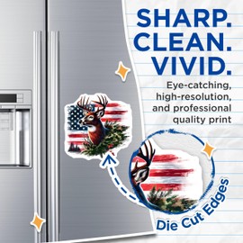 (2 Pack) American Flag Magnet - Nature Design - Rustic Decor - Hunting Lover - 5" On Longest Side - Sticks to Smooth Flat Surfaces - Made in USA - MAG9830