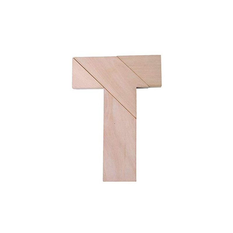 origin PZU400T Wooden T Shape Puzzle, 4 Piece Silhouette Puzzle,