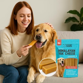 4 Count Large 100% Natural Yak Cheese for Dog Chews, Dog Treats All Breeds, High Protien, Snakcs Sticks for Aggressive Chewers,Grain & Lactose Free Dental Cleaning Long Lasting Chews for Dogs