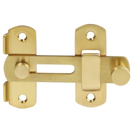 Sayayo Gate Lock Door Latch 180° Small Gate Bolt Sliding Door Lock for Wooden Gates Internal Door Garden, Stainless Steel Gold, 2.5MM Thickness