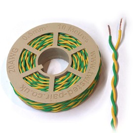 Green & Yellow Twisted Pair Wire 20 AWG / 0.5mm² 10 Meters CAN Bus Cable