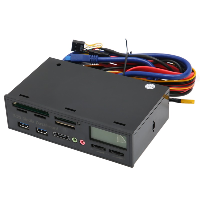 Media Dashboard USB3.0 Front Panel Hub LCD Display Optical Drive