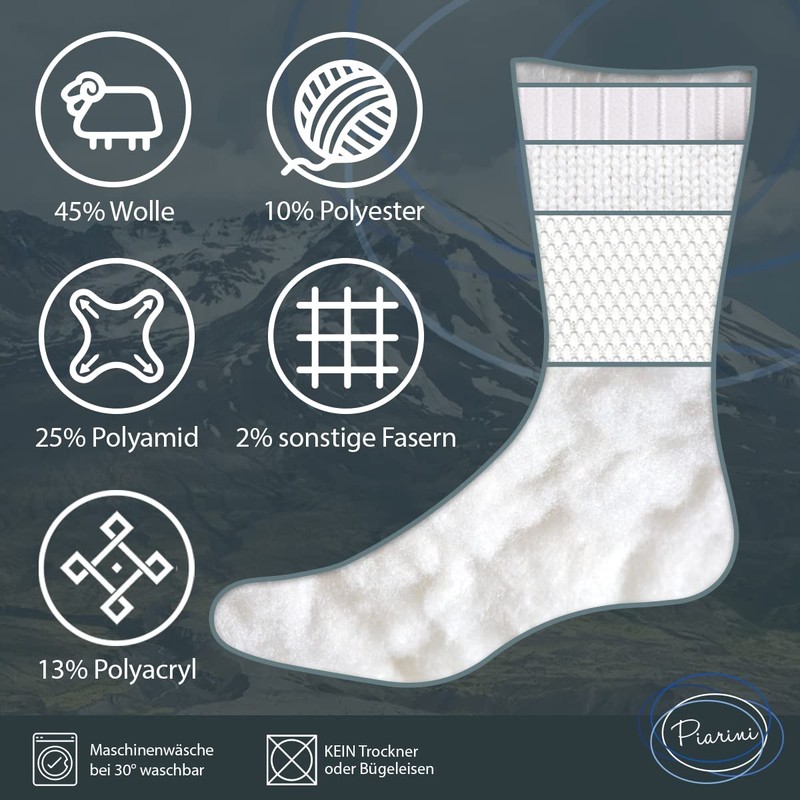 Piarini ABS Stopper Socks – Wool Socks – Winter Socks