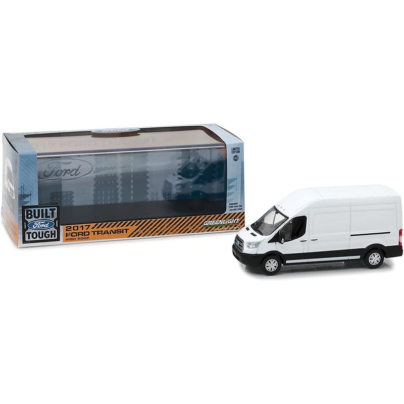 Collectibles Greenlight 86083 2017 Ford Transit Extended Van High Roof-White