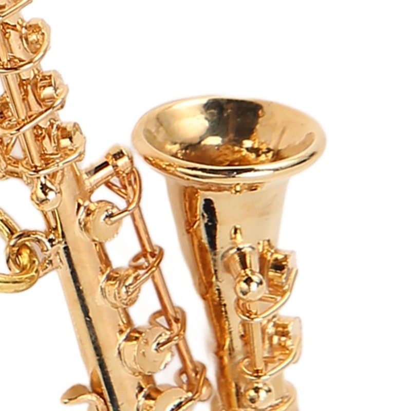 Cute Saxophone Pendant Keychain Portable Funny Brass Miniature Saxophone Musical