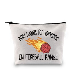 DandD Inspired Gift Role Playing Games Gift D20 Dice Storage Accessories Pouch Bag Gift for RPG DND Game Players (Bold Words Bag EU)