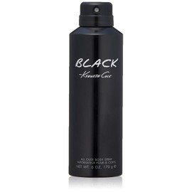 Kenneth Cole Black All Over Body Spray for Men, Aromatic Woody Fragrance, Notes of Watermint, Mandarin, Cedar, and Musk, Long-Lasting Cologne, 6.0 Fl. Oz