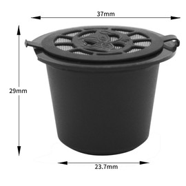 i Cafilas Reusable Coffee Capsules Refillable Pods Filter Compatible with Nespresso Coffee Makers 6pcs (Black)