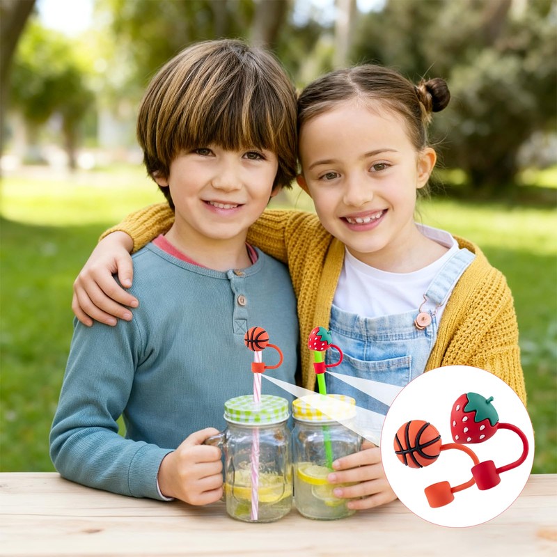 Carehabi 10 coperchi per cannucce, antipolvere, riutilizzabili, per cannucce da