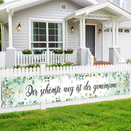 Kreatwow Newly Married Decoration Green The Most Beautiful Way Is The Common Garden Banner Wedding Decoration Just Married Banner Newly Married Decorations Wedding Outdoor Garden Banner Engagement