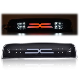 PIT66 LED Bar 3rd Brake Light, Compatible with 2009-2017 Dodge Ram 1500 2500 3500 X Type High Mount Stop Light Rear Tail Cargo Lamps Smoked Lens Black Housing