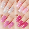 TOMICCA UV Nagellack Glitzer Rosa Set, 4 Farben Transparenter Rosa