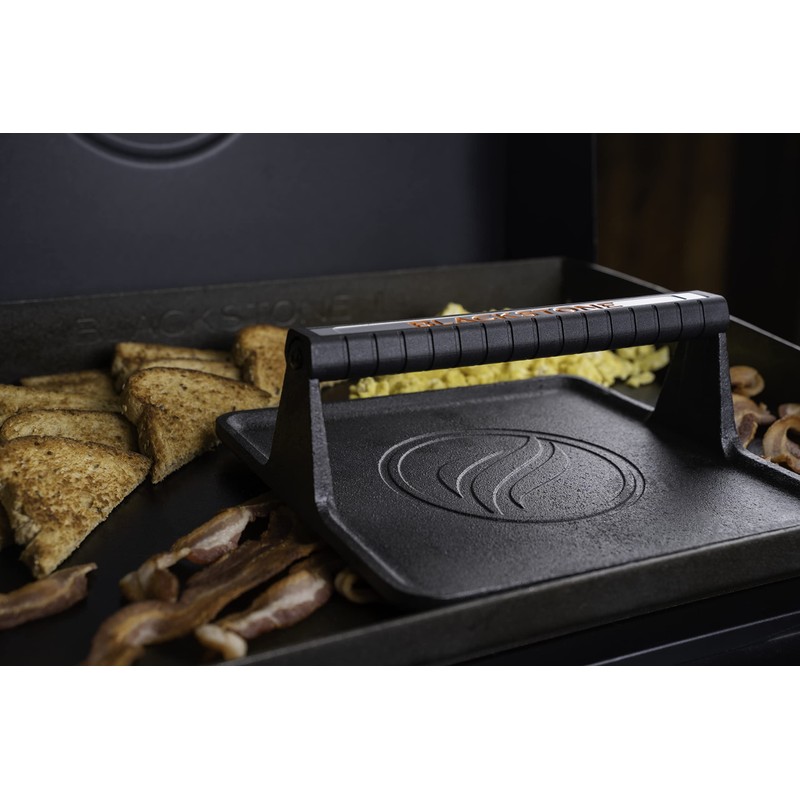 Blackstone XL Griddle Press, 5436, Cast Iron Smooth Grill Meat
