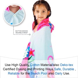 VOOVA & MOVAS - Toallas con Capucha Flamingo Algodón Suave y Grueso para niños de 3 a 10 años | Toalla Envolvente Absorbente, Perfecta para Playa, Piscina, baño, natación | Flamenco Tropical