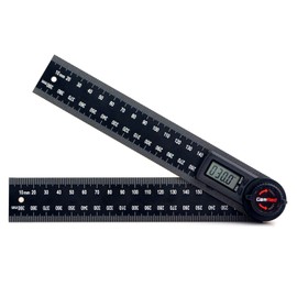 GemRed Digital Angle Meter Protractor Speed Reading Digital Protractor Angle Gauge, Angle Ruler, Length Measurement, Aluminum Angle Ruler, 360 Degree Free Adjustment (Black, 7.9 inches (200 mm)