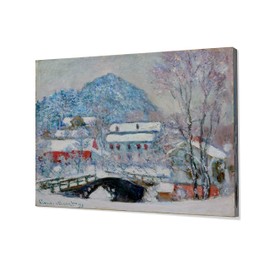 Monet Wall Art Collection Canvas 8X12 Norway, Sandviken Village in The Snow, 1895 Prints Wrapped Gallery Wall Art | Stretched and Framed Ready to Hang