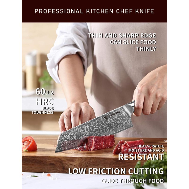SANMUZUO 8.5 inch Kiritsuke Kitchen Chef Knife - 67 Layers