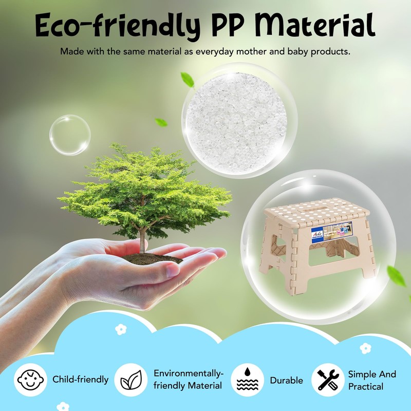 ACKO Folding Step Stool 9 Inch 300 lb Capacity, Plastic