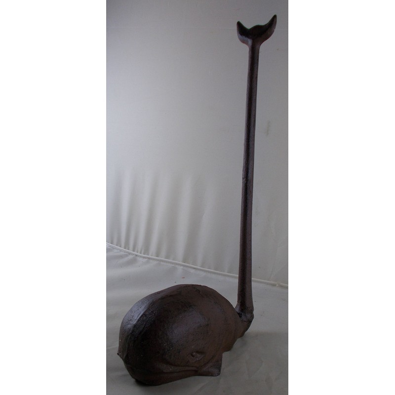 Rustic Brown Cast Iron High Whale Tail Paper Towel Holder